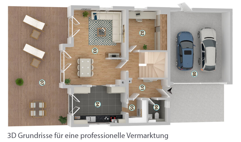 Grafiken von 3D Grundrissen